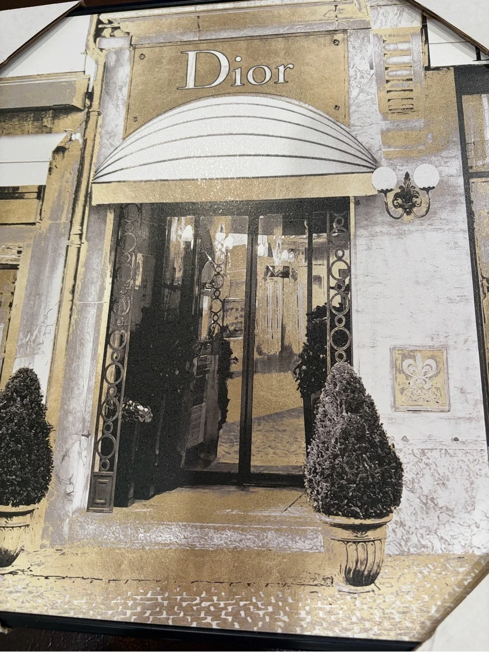Dior Wall Art Print in Gold and Black Storefront Illustration